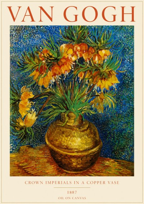 Van Gogh Crown Imperials in a Copper Vase No5 - Affiche