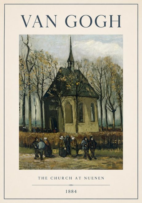 Van Gogh The Church at Nuenen No1 - Affiche