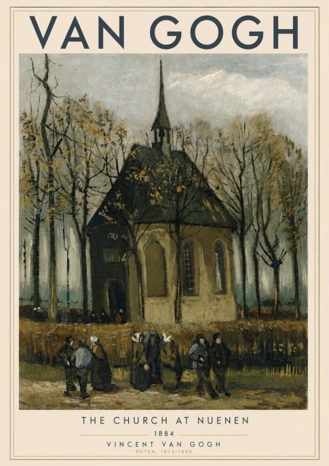 Van Gogh The Church at Nuenen No3 - Affiche