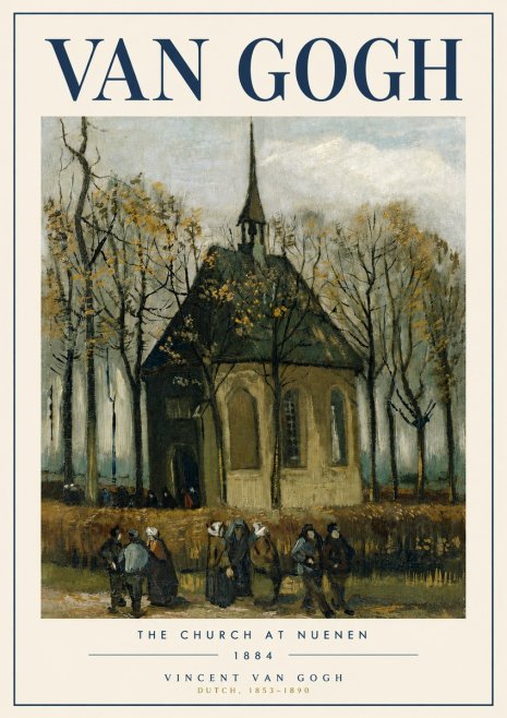 Van Gogh The Church at Nuenen No5 - Affiche