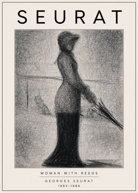 Seurat Woman with Reeds No3 - Affiche