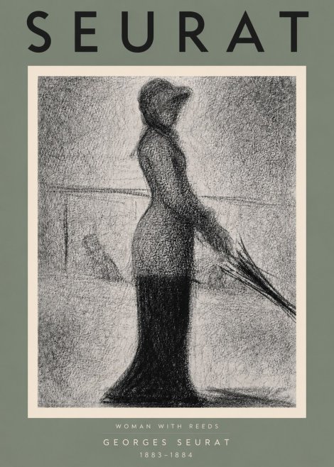 Seurat Woman with Reeds No4 - Affiche