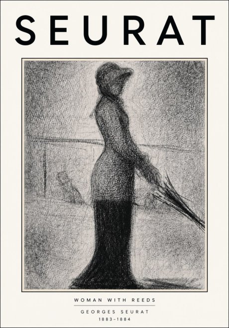 Seurat Woman with Reeds No5 - Affiche