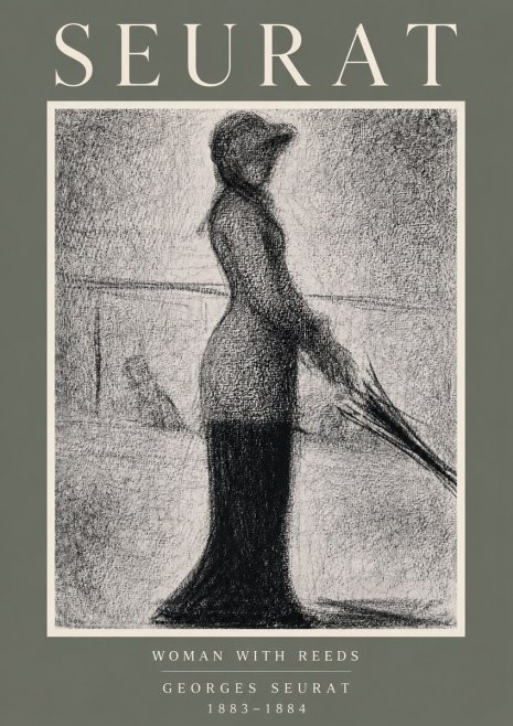 Seurat Woman with Reeds No6 - Affiche