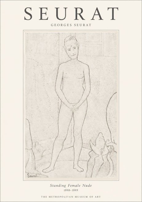 Seurat Standing Female Nude No1 - Affiche