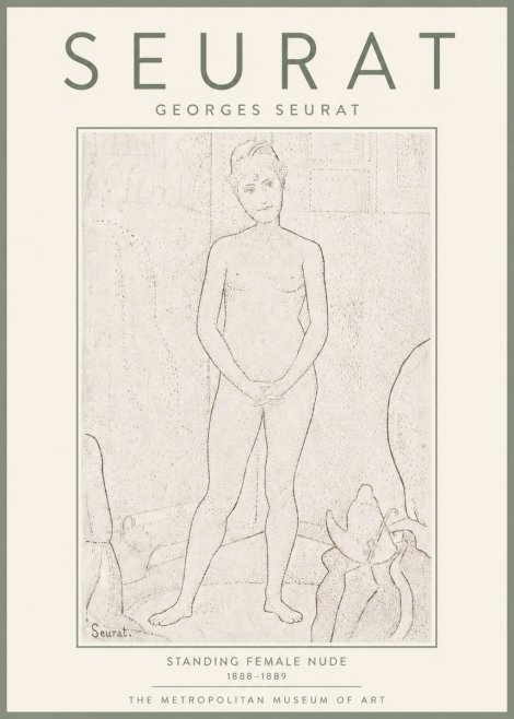 Seurat Standing Female Nude No4 - Affiche