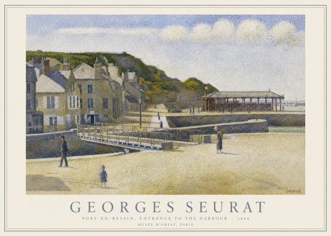 Seurat Port-en-bessin, Entrance to the Harbour, 1888 No3 - Affiche