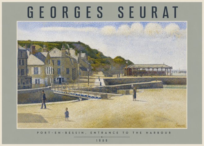Seurat Port-en-bessin, Entrance to the Harbour, 1888 No4 - Affiche