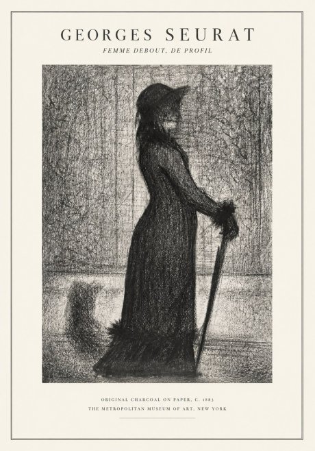 Seurat Femme Debout, De Profil No1 - Affiche