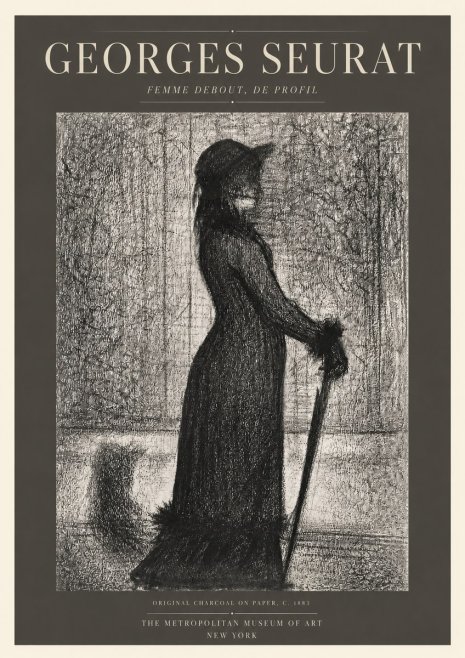 Seurat Femme Debout, De Profil No3 - Affiche