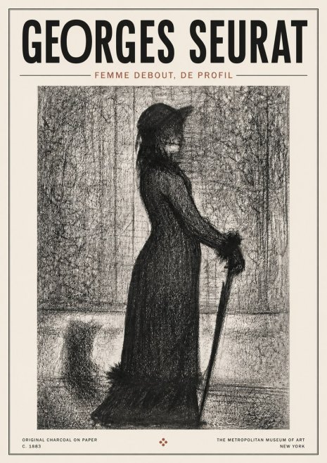 Seurat Femme Debout, De Profil No4 - Affiche