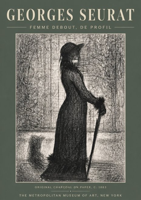 Seurat Femme Debout, De Profil No5 - Affiche
