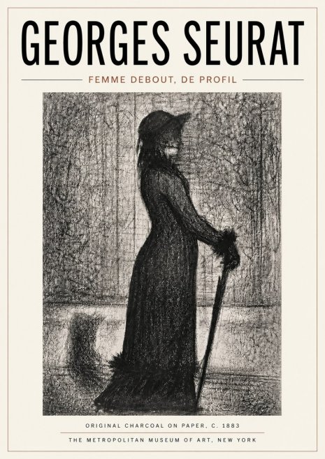 Seurat Femme Debout, De Profil No6 - Affiche