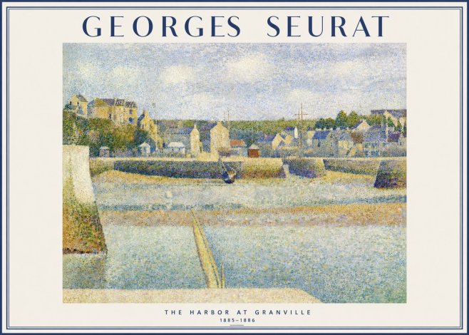 Seurat The Harbor at Granville No3 - Affiche