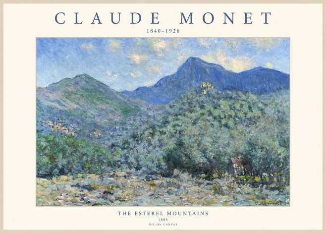 Monet The Estérel Mountains No1 - Affiche
