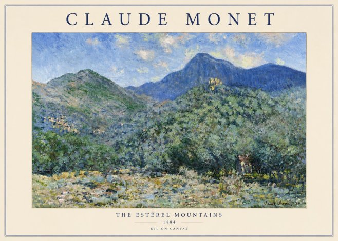 Monet The Estérel Mountains No5 - Affiche