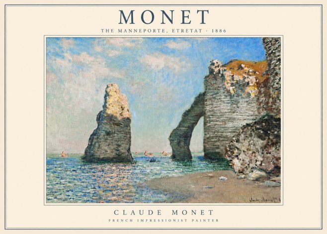 Monet The Manneporte, Etretat No2 - Affiche