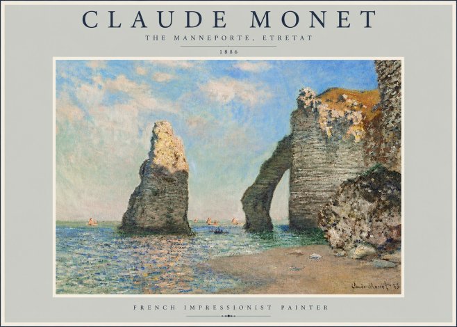 Monet The Manneporte, Etretat No6 - Affiche