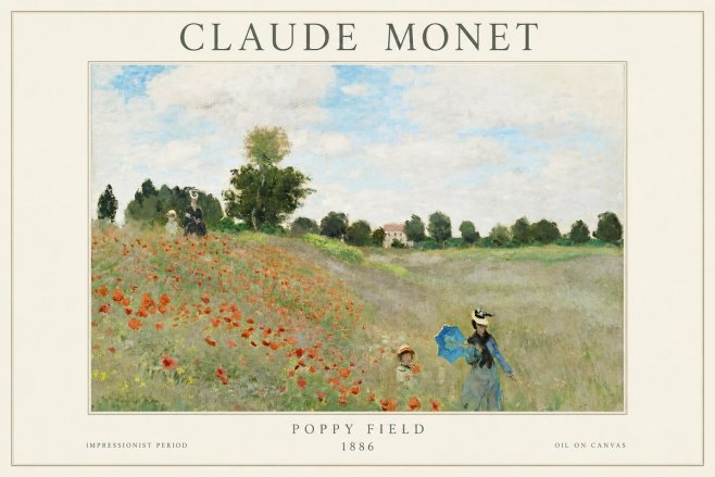 Monet Poppy Field No1 - Affiche