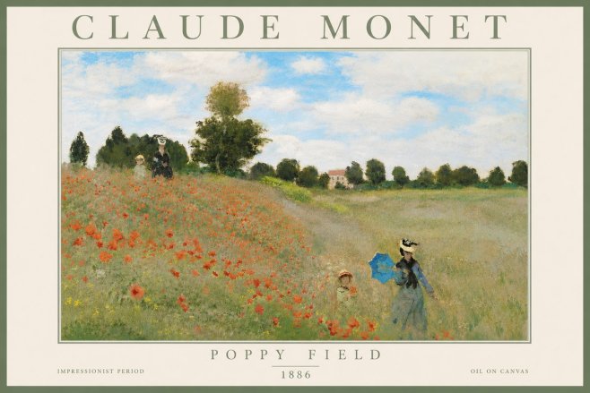 Monet Poppy Field No5 - Affiche