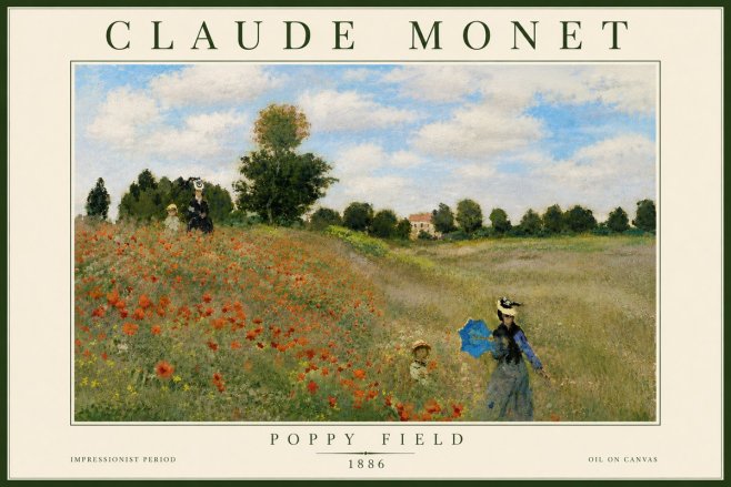 Monet Poppy Field No6 - Affiche