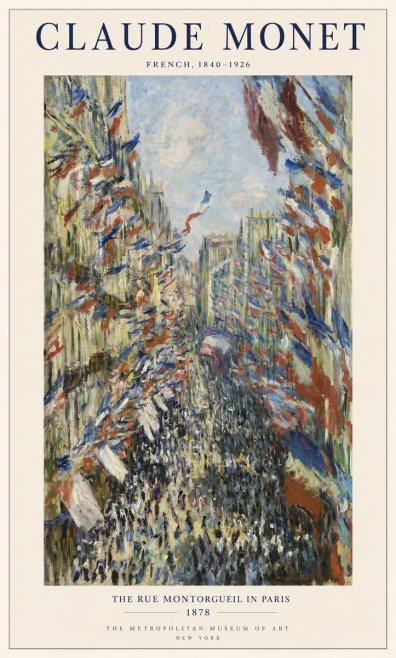 Monet The Rue Montorgueil in Paris No1 - Affiche