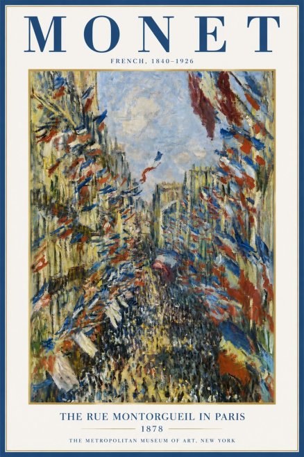 Monet The Rue Montorgueil in Paris No3 - Affiche