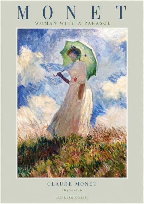 Monet Woman with a Parasol No4 - Affiche