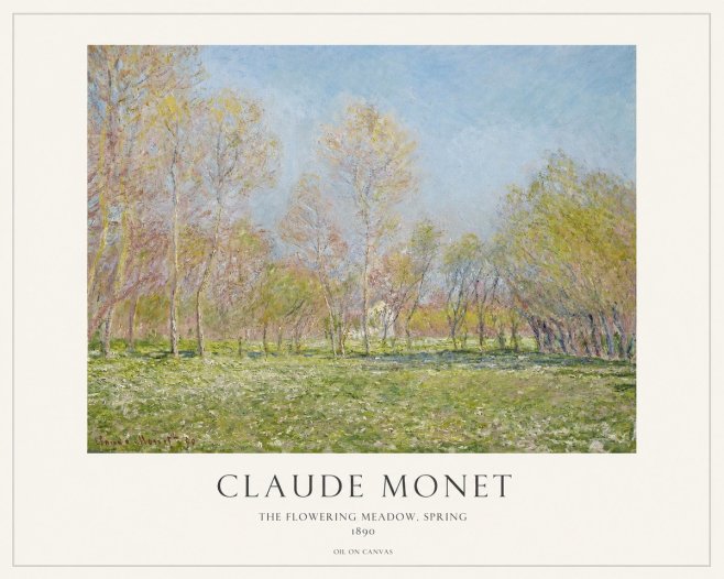Monet The Flowering Meadow, Spring No1 - Affiche
