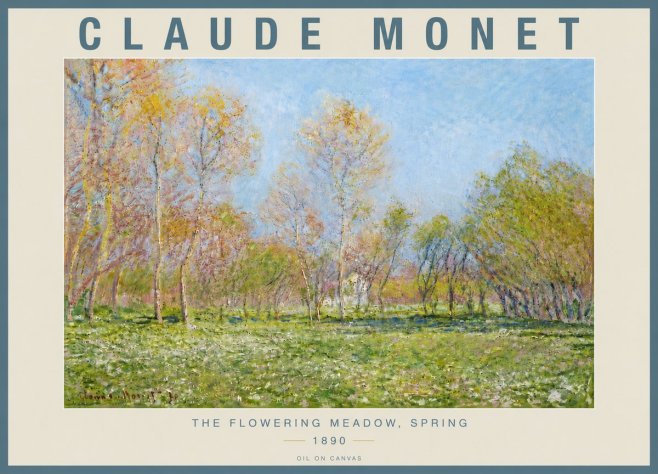 Monet The Flowering Meadow, Spring No5 - Affiche