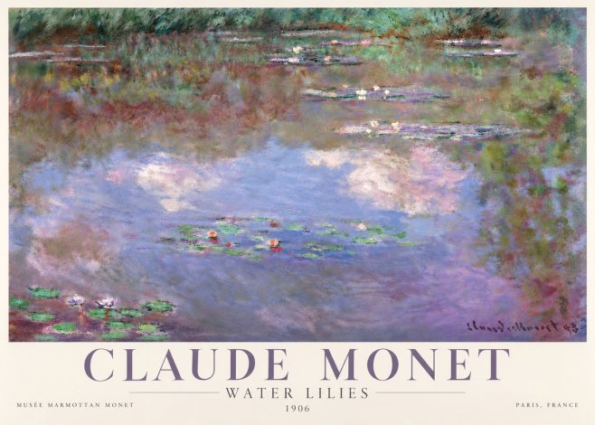 Monet Water Lilies VI No4 - Affiche