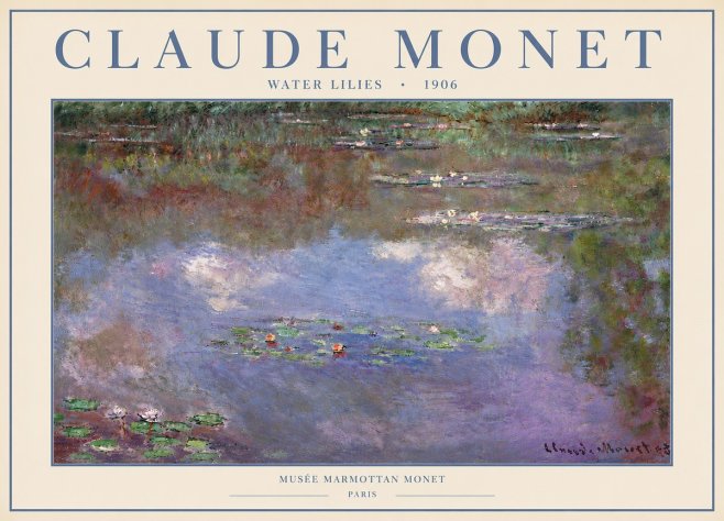 Monet Water Lilies VI No6 - Affiche