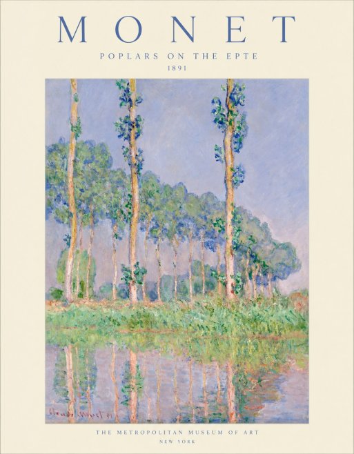 Monet Poplars on the Epte No1 - Affiche