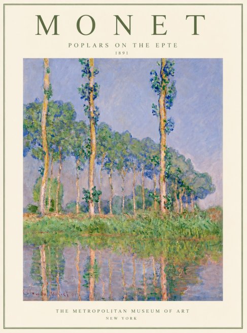 Monet Poplars on the Epte No4 - Affiche