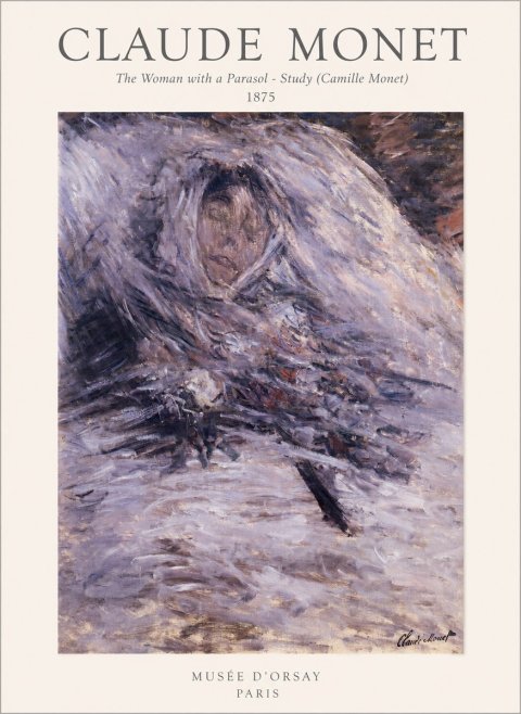 Monet The Woman with a Parasol - Study (Camille Monet) No1 - Affiche