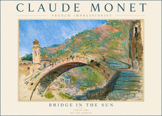 Monet Bridge in the Sun No6 - Affiche
