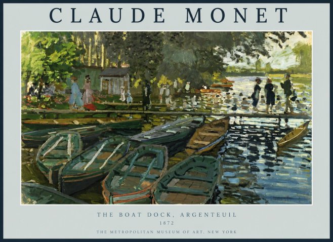 Monet The Boat Dock, Argenteuil No2 - Affiche
