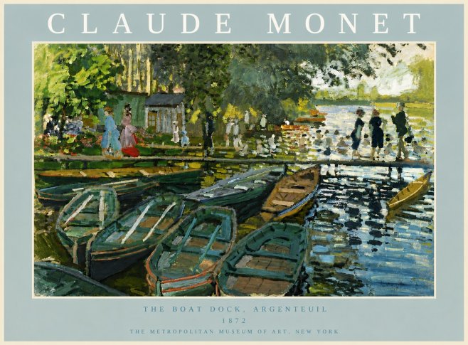 Monet The Boat Dock, Argenteuil No5 - Affiche