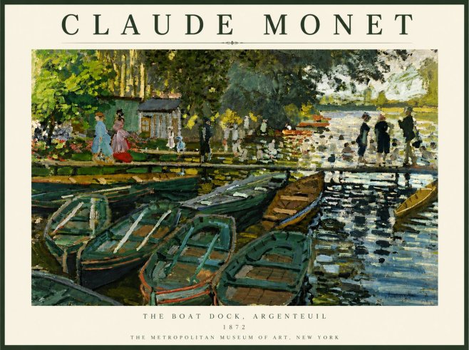 Monet The Boat Dock, Argenteuil No6 - Affiche