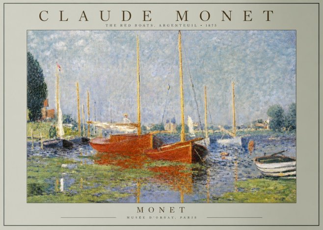 Monet The Red Boats, Argenteuil No2 - Affiche