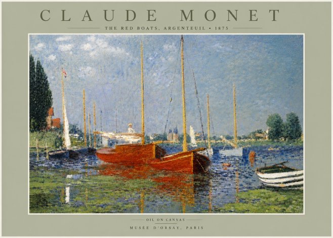 Monet The Red Boats, Argenteuil No6 - Affiche