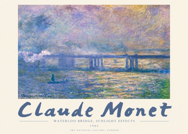 Monet Waterloo Bridge, Sunlight Effects No5 - Affiche