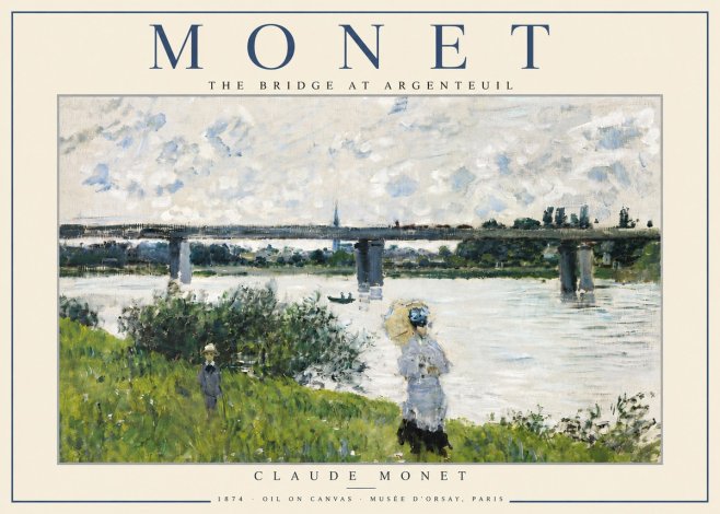 Monet The Bridge at Argenteuil II No5 - Affiche