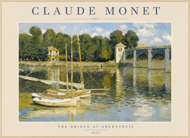 Monet The Bridge at Argenteuil III No5 - Affiche