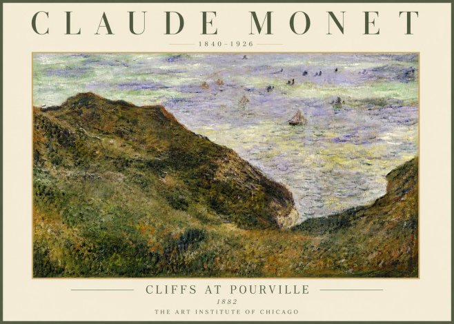 Monet Cliffs at Pourville II No6 - Affiche