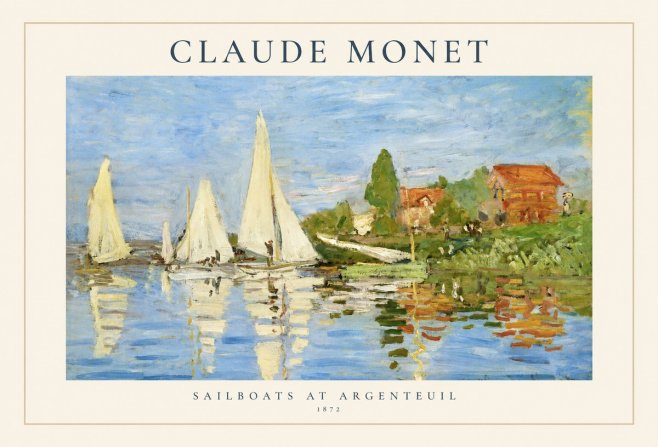 Monet Sailboats at Argenteuil No1 - Affiche
