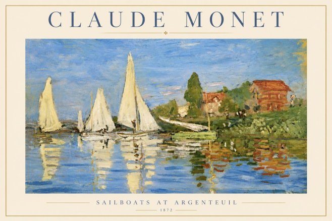 Monet Sailboats at Argenteuil No5 - Affiche