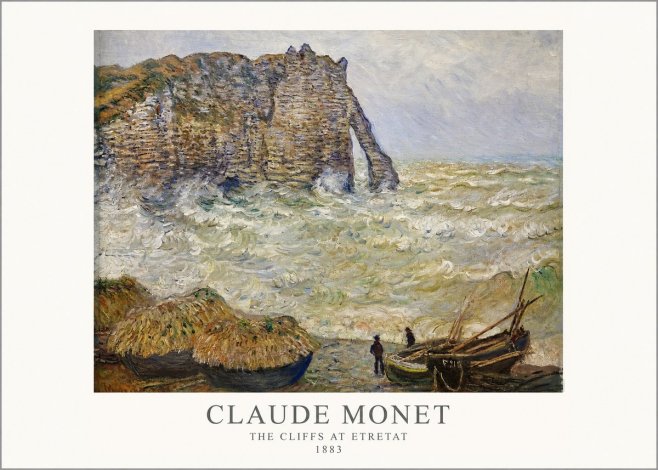 Monet The Cliffs at Etretat No1 - Affiche