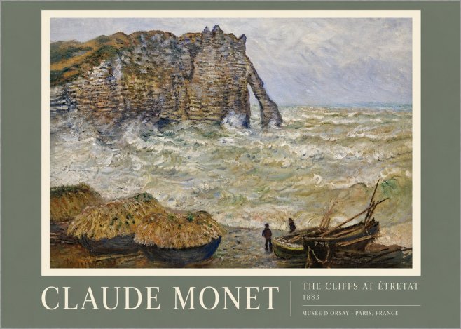 Monet The Cliffs at Etretat No5 - Affiche