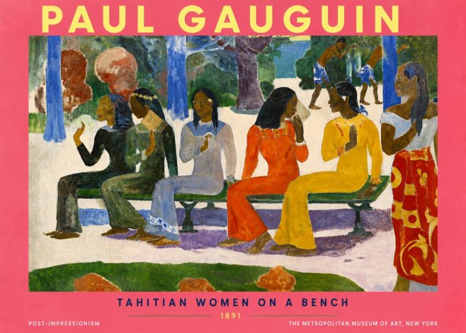 Paul Gauguin Tahitian Women on a Bench No6 - Affiche